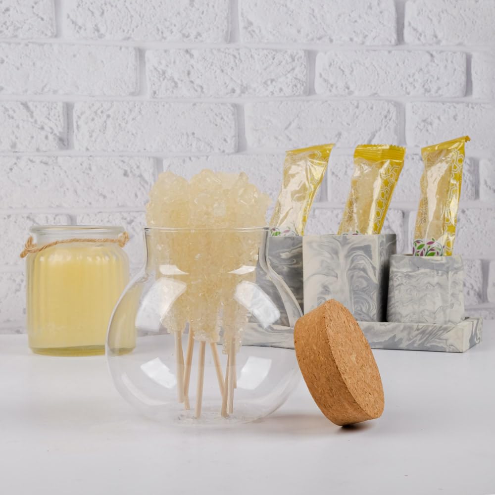 Eupherbia Rock Candy Sticks dessert embellishment idea with crystal garnish.