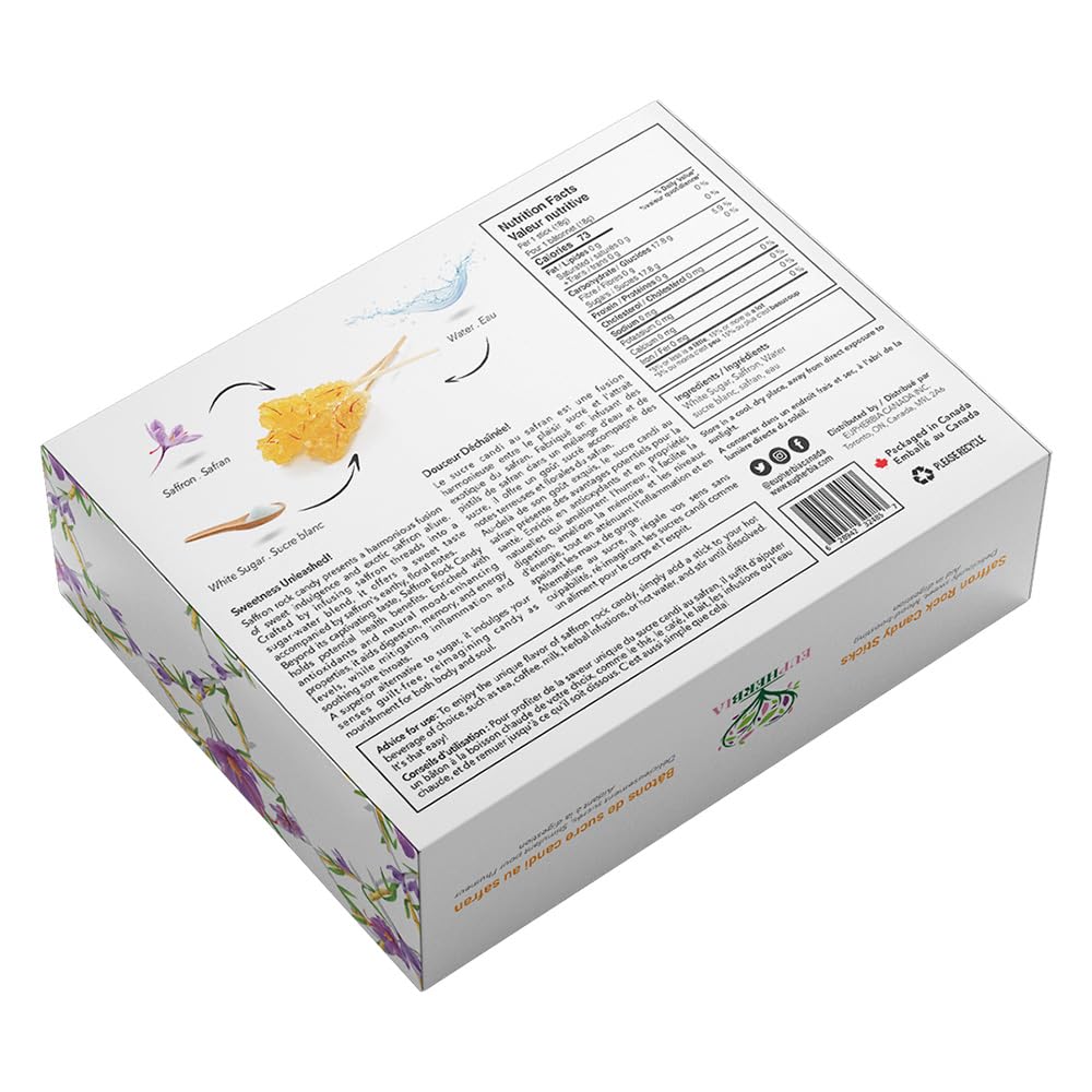Eupherbia saffron rock candy as a dessert garnish and gift idea.