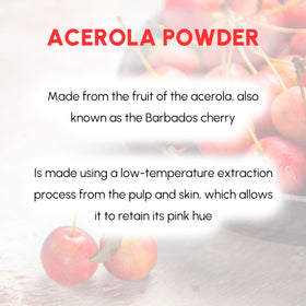 EVADY Acerola powder scoop emphasizes convenient measuring for quick vitamin boosts