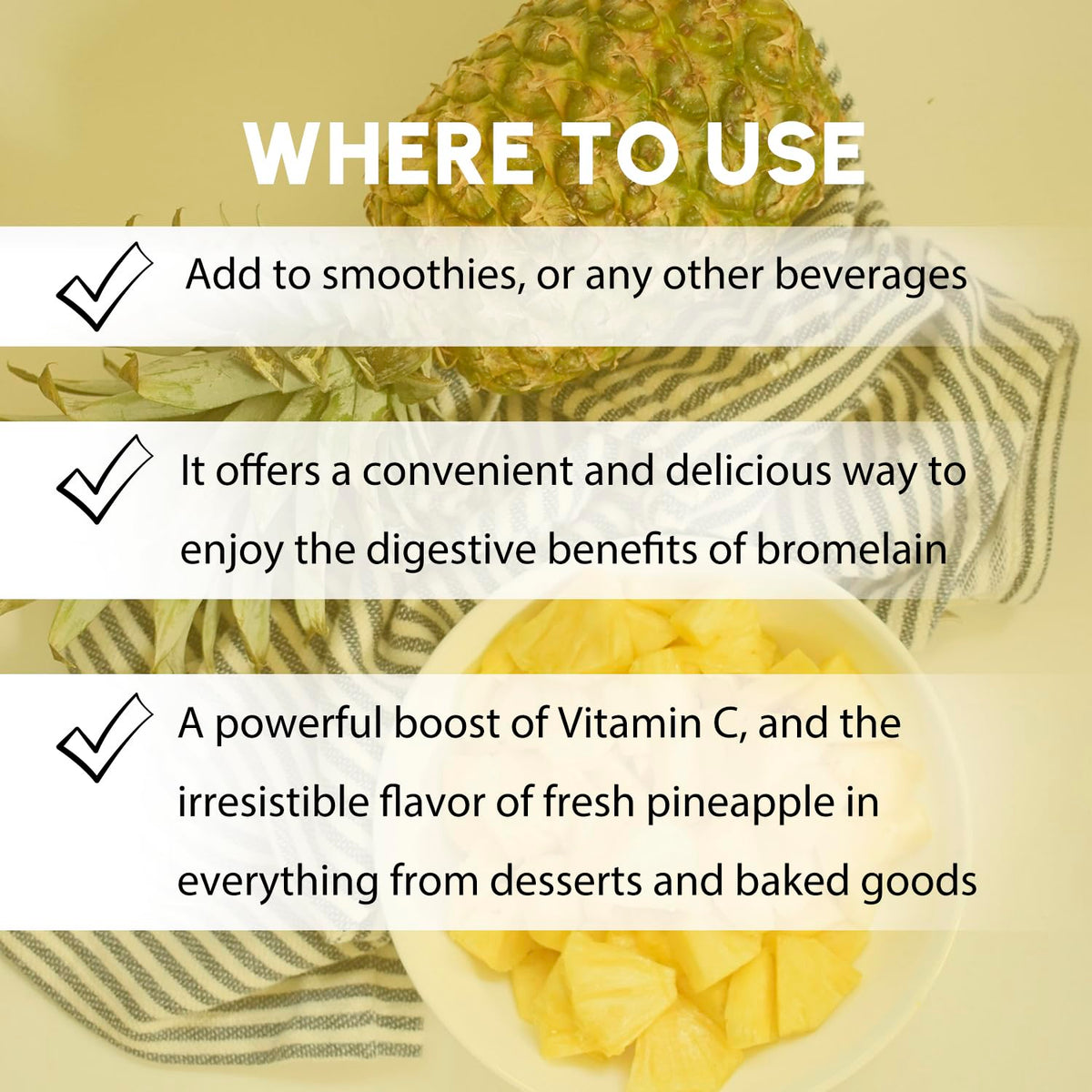 EVADY Pineapple Powder close-up highlights fast dissolve for smooth beverages
