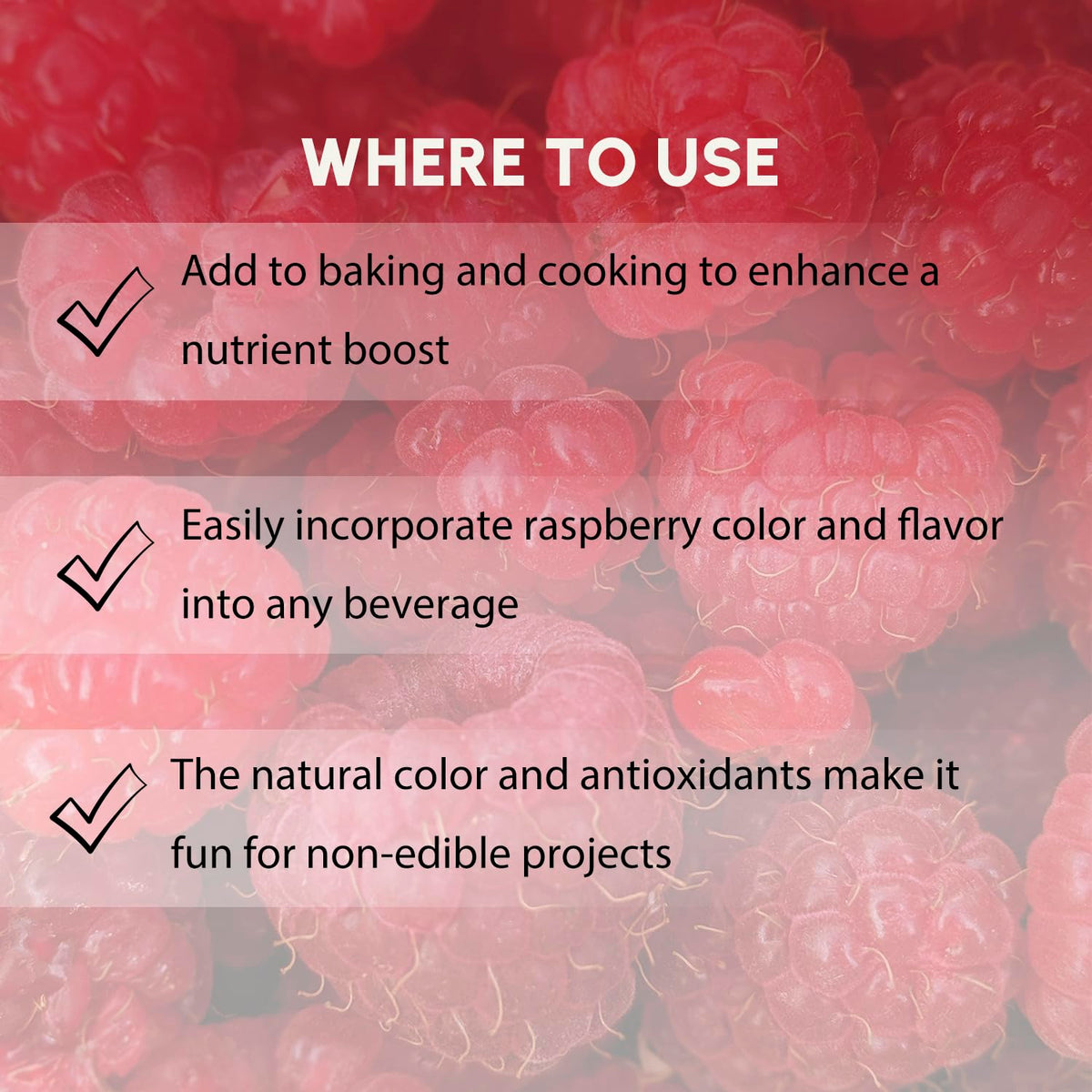 EVADY Raspberry Powder in yogurt demonstrates easy, fruity swirl in yogurt bowls.