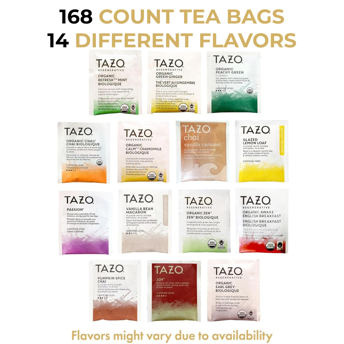Eva's Gift Universe 14 flavors tea collection display, ideal for sharing and gifting.