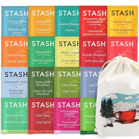 Eva's Gift Universe stash tea sampler box with 18 flavors for discovery.