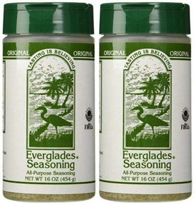 Everglades All Purpose Seasoning on steak for savory southern flavor.