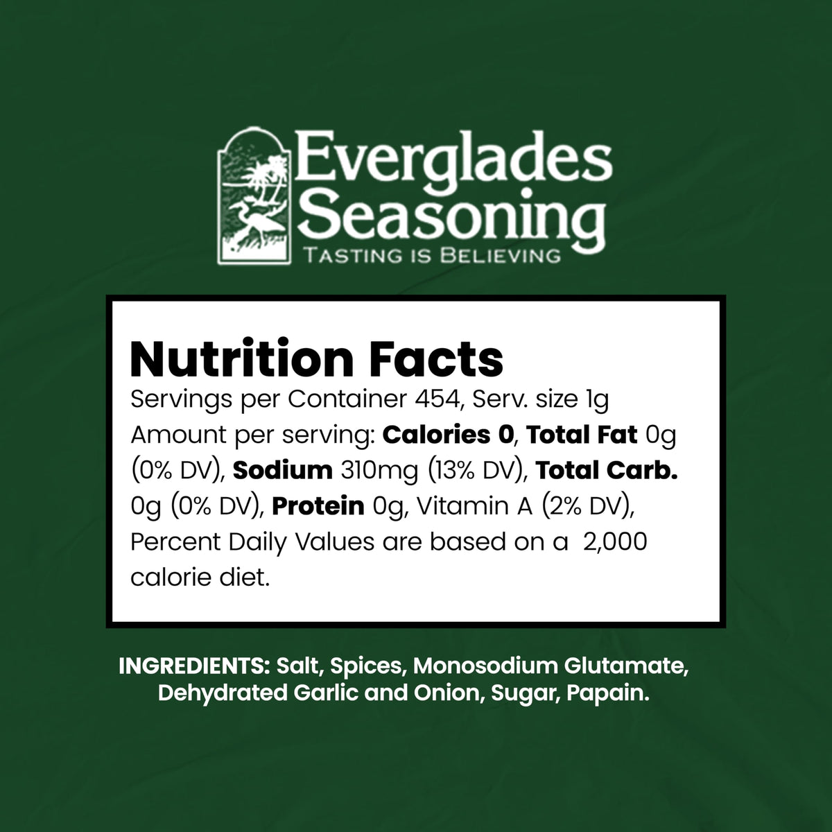 Pantry-ready Everglades All Purpose Seasoning for quick flavor wins.