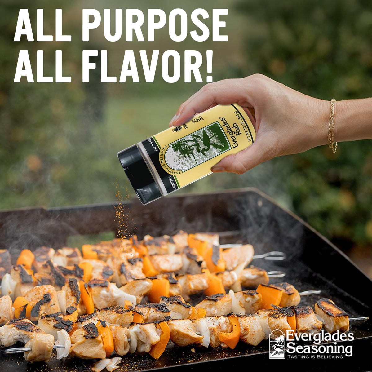 Everglades Rub Seasoning on beef rib elevates grilled flavor with smoky depth.
