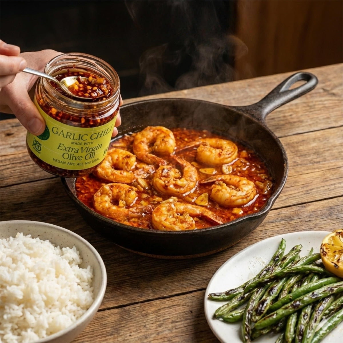Everiday Garlic Chili Oil on noodles boosts aroma and heat.