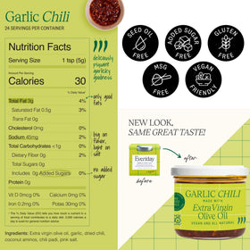 Everiday Garlic Chili Oil on pizza brightens flavor with garlic kick.