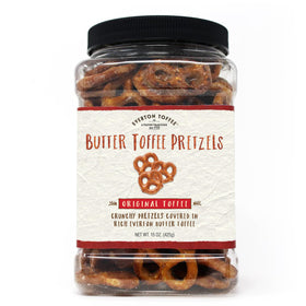 Everton Toffee Original Pretzels in a jar, convenient on-the-go snack.