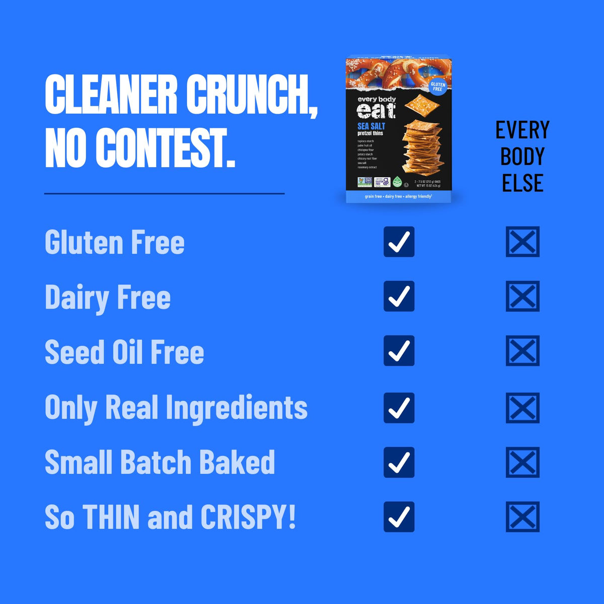 Every Body Eat 15oz bag front view for convenient snacking.