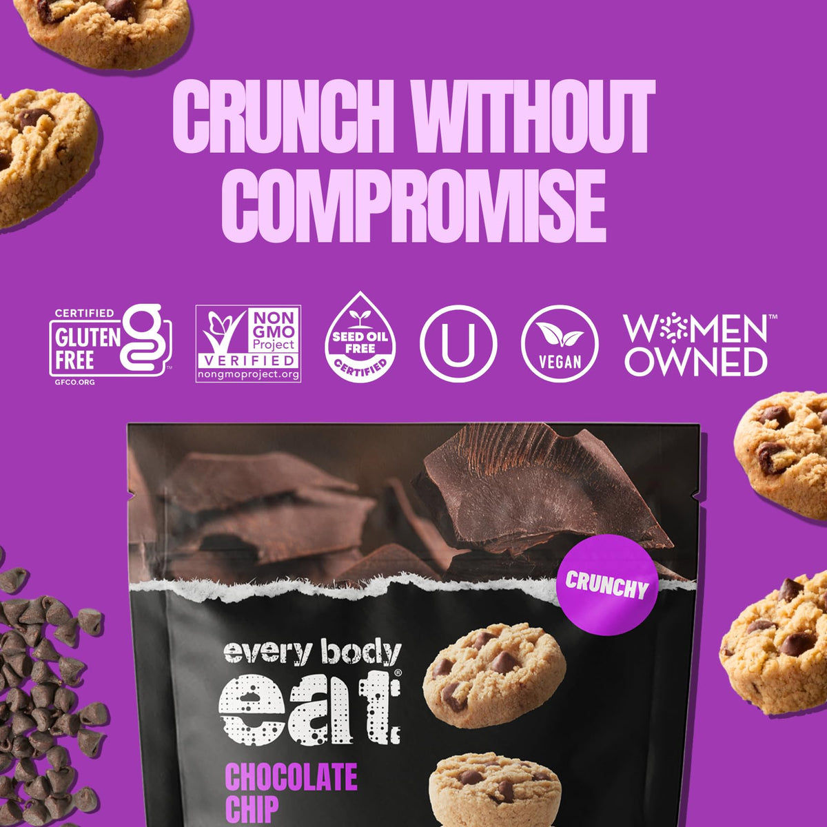 Every Body Eat Chocolate Chip Cookie Bites lunchbox setup for school or work snack