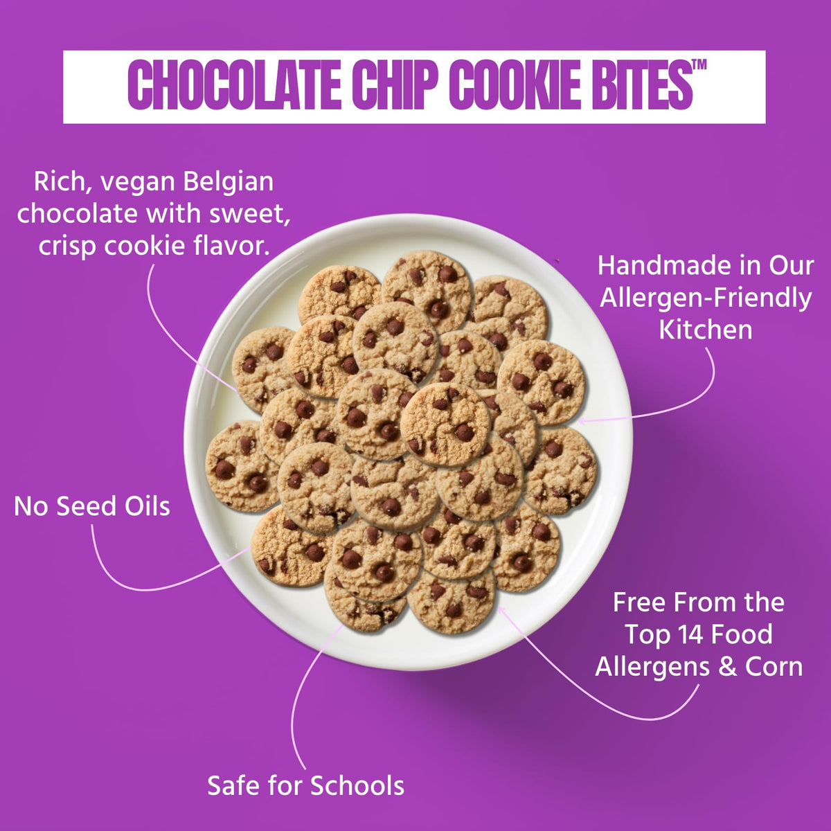Every Body Eat Chocolate Chip Cookie Bites vegan ingredients close-up emphasizing clean label