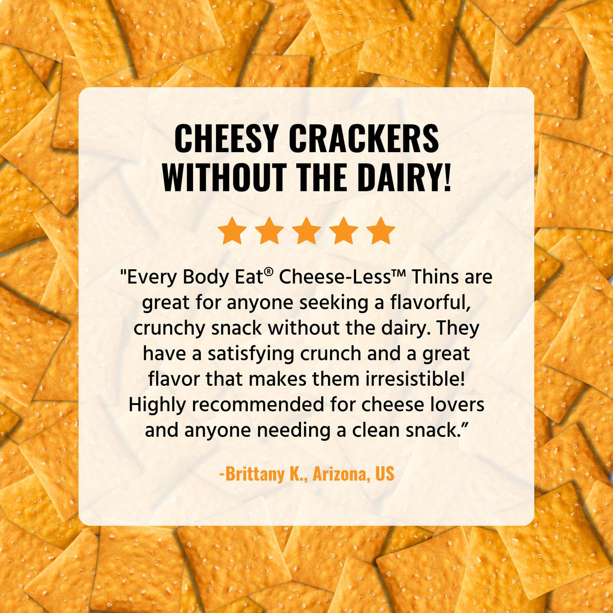 Every Body Eat Snack Thins Cheese-Less on grocery shelf, a top gluten-free pantry choice