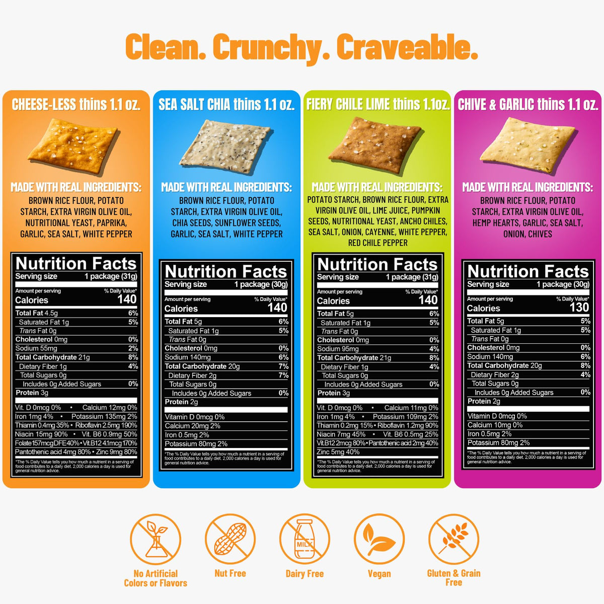 Every Body Eat Snack Thins single-serve packets, perfect for school lunches.