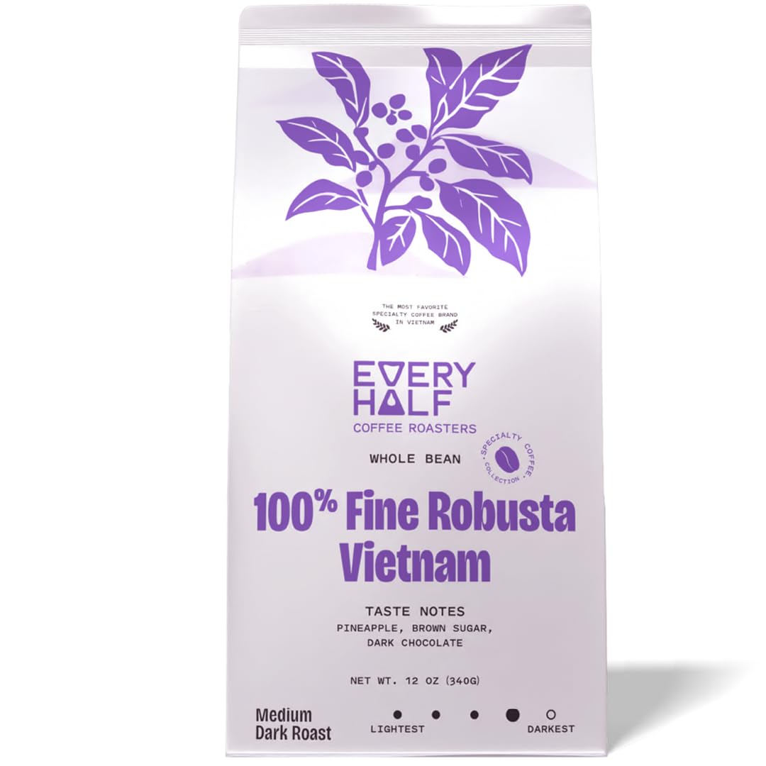 Every Half Coffee Roasters Robusta Vietnam beans offer premium single-origin flavor for home brewing.
