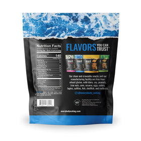 Close-up texture highlights crisp bite and light seasoning from sea salt and chia.