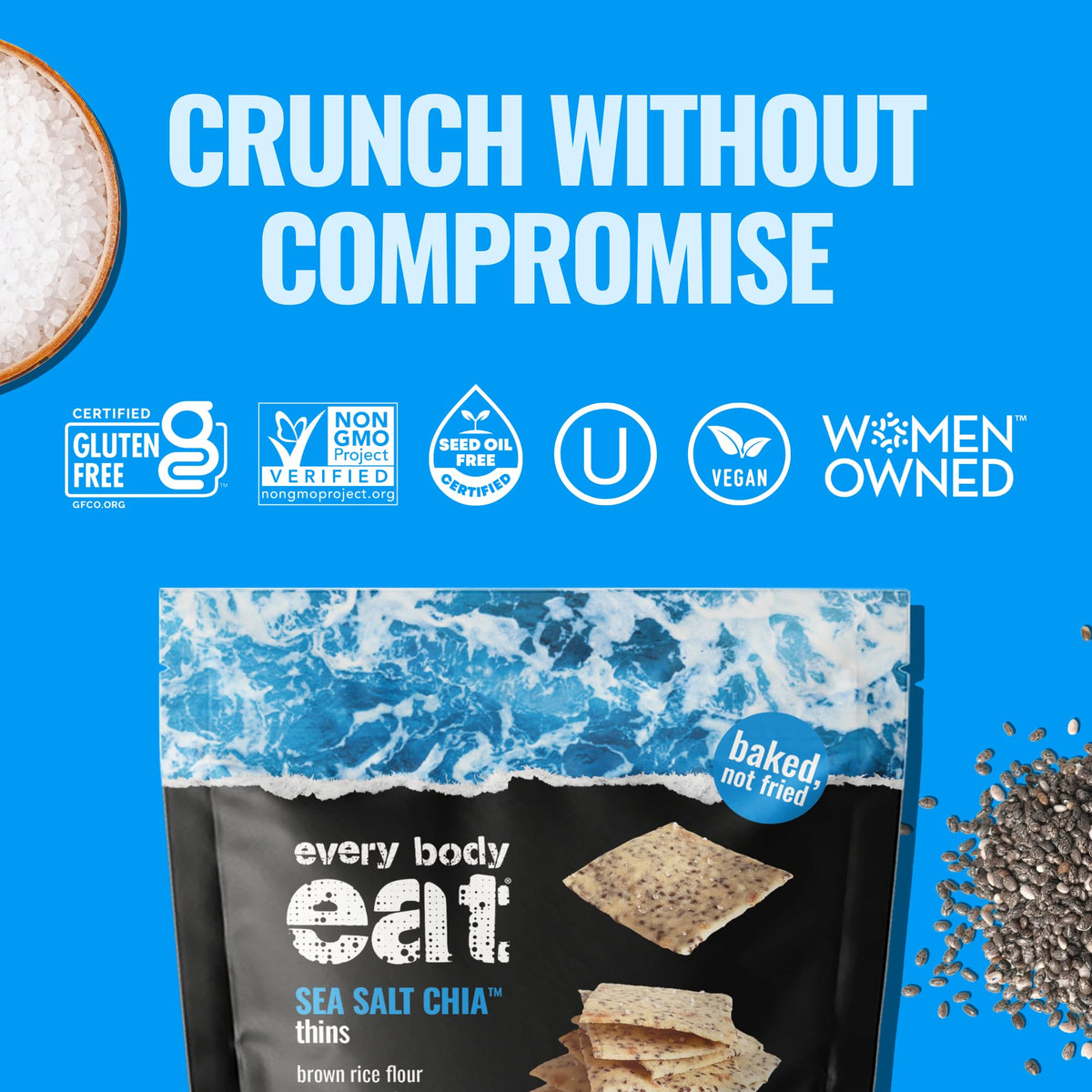 Vegan and dairy-free formulation supports everyday snacking without dairy.