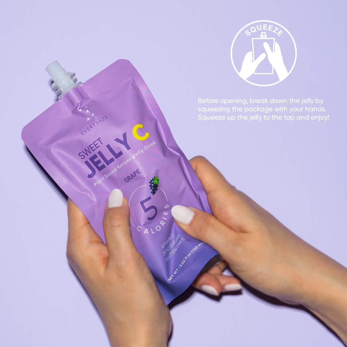EVERYDAZE pouch held in hand for on-the-go snacking.