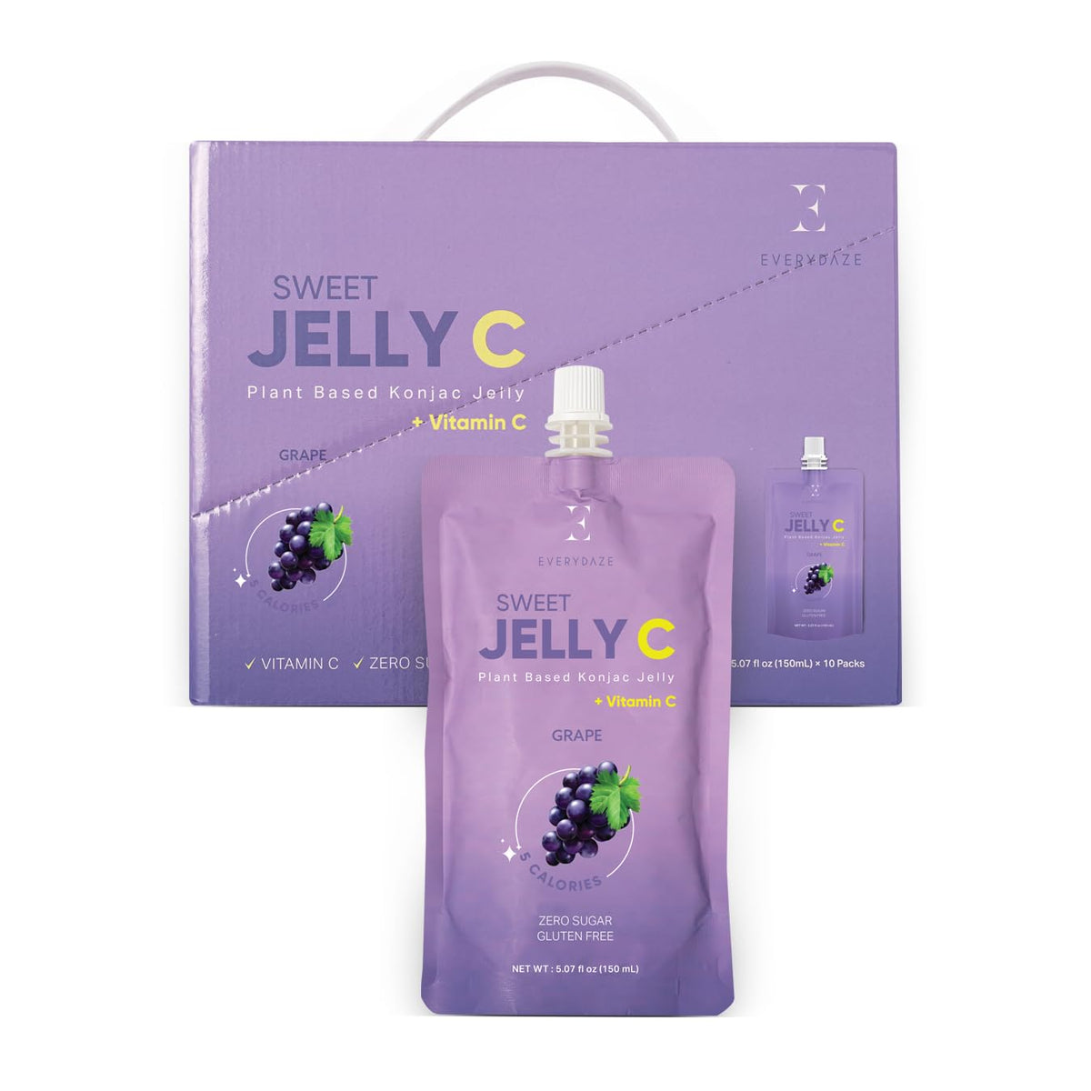 EVERYDAZE Sweet Jelly C package front view, a convenient vegan snack in grape flavor.