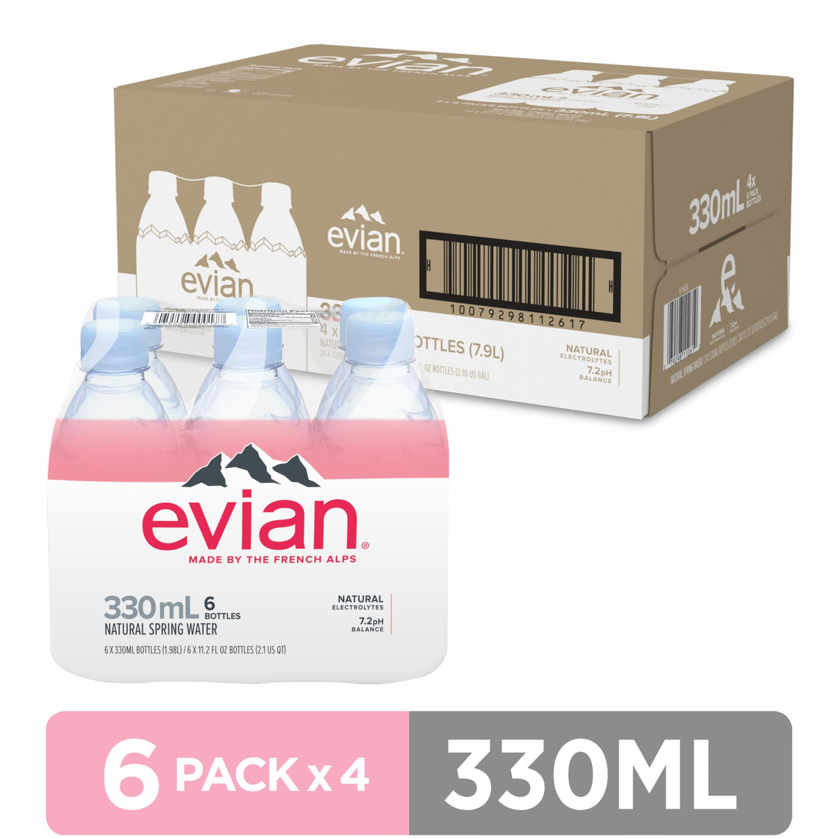 evian 330ml bottle in gym bag ready for post-workout refreshment