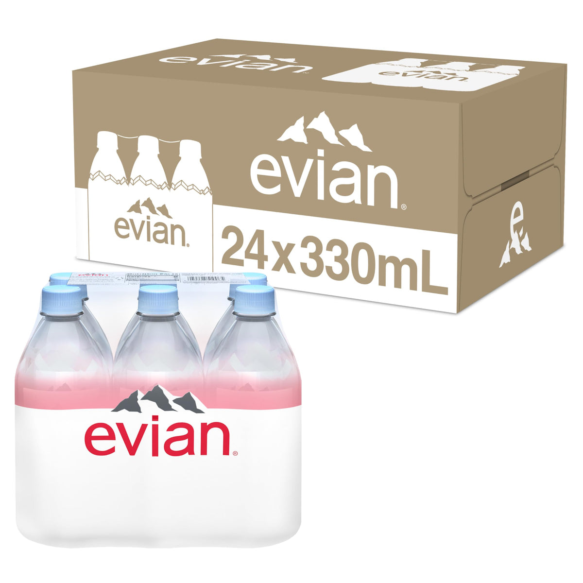 evian 330ml bottle on fridge for quick, crisp hydration at home
