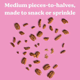 Close-up of Evie's Texas roasted pecans highlighting rich flavor