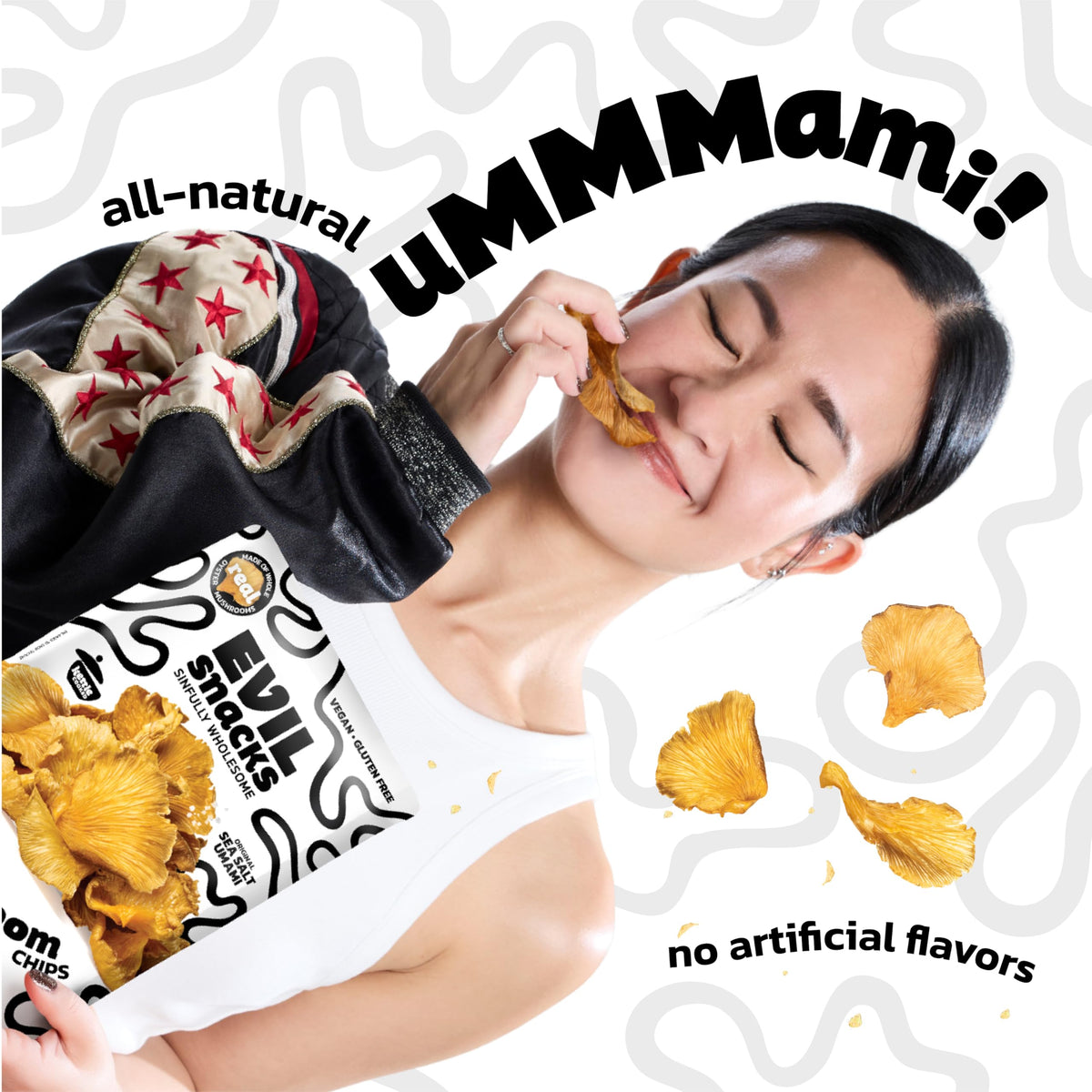 EVIL SNACKS On-the-go snack pack shown as convenient 2 oz bag