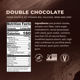 Evolve shake in glass shows creamy, plant-based drink
