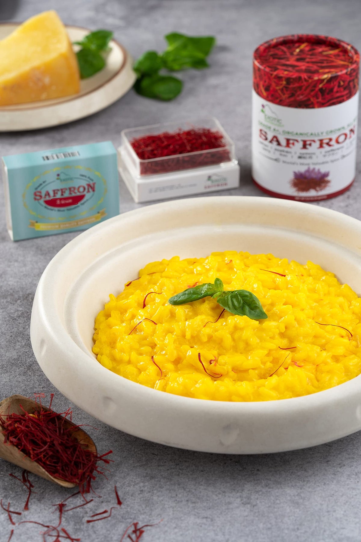 EXOTIC BioNaturals saffron enhances a traditional paella dish with rich hue.