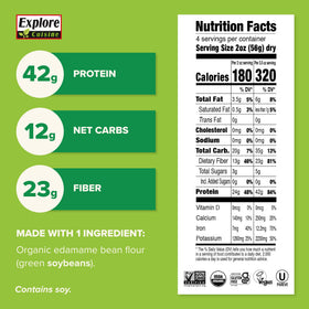Explore Cuisine Edamame Spaghetti raw strands reveal texture, signaling easy cooking