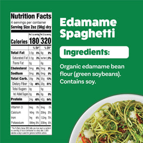Explore Cuisine Edamame Spaghetti uncooked strands ready for quick weeknight dinners.
