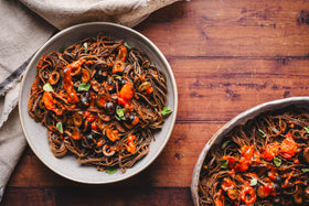 Protein and fiber per serving are clearly noted on Explore Cuisine packaging.