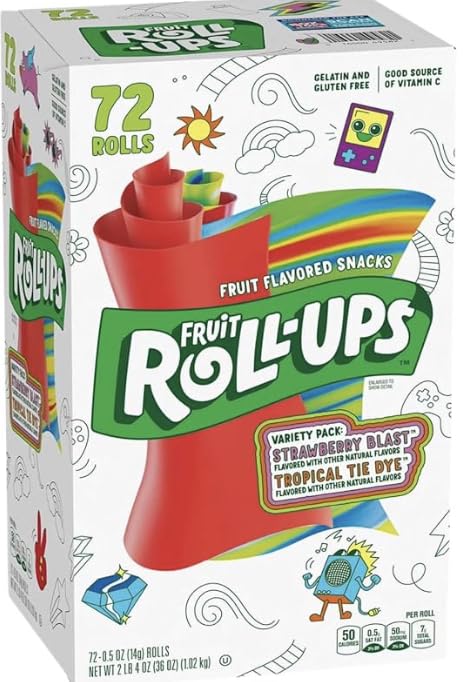 Express Minds Fruit Roll-Ups variety-pack outer box for family snacks