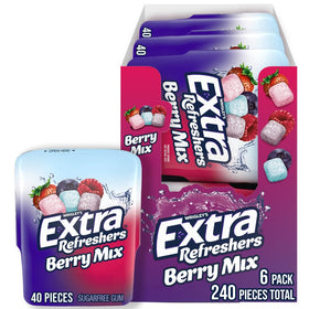 EXTRA Berry Mix Gum bottle closed for on-the-go freshness.