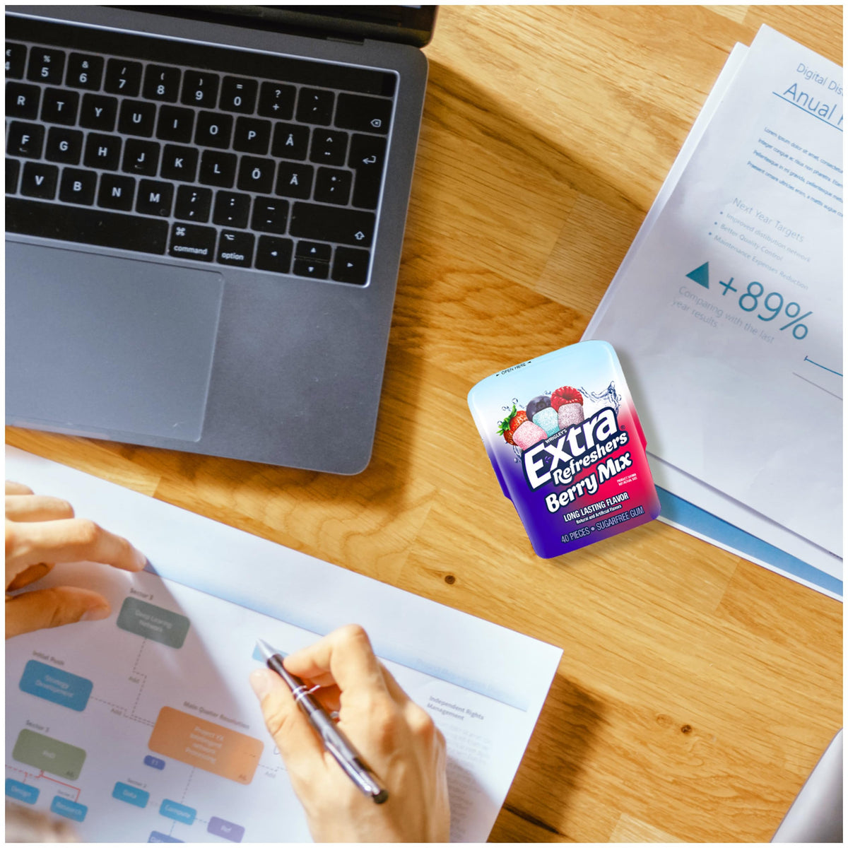 EXTRA Berry Mix Gum resealable bottle helps keep gum fresh.