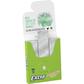 Extra Fruit Sensation Gum Watermelon pack in pocket implies on-the-go freshness