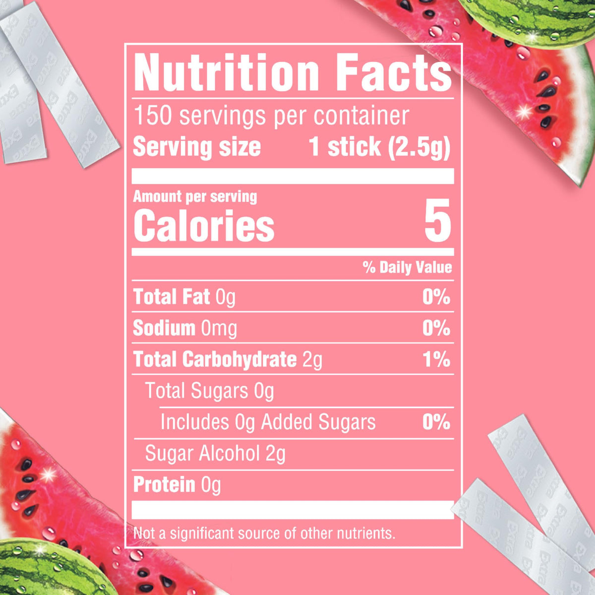 Extra Fruit Sensation Gum Watermelon pack with sugar-free option messaging