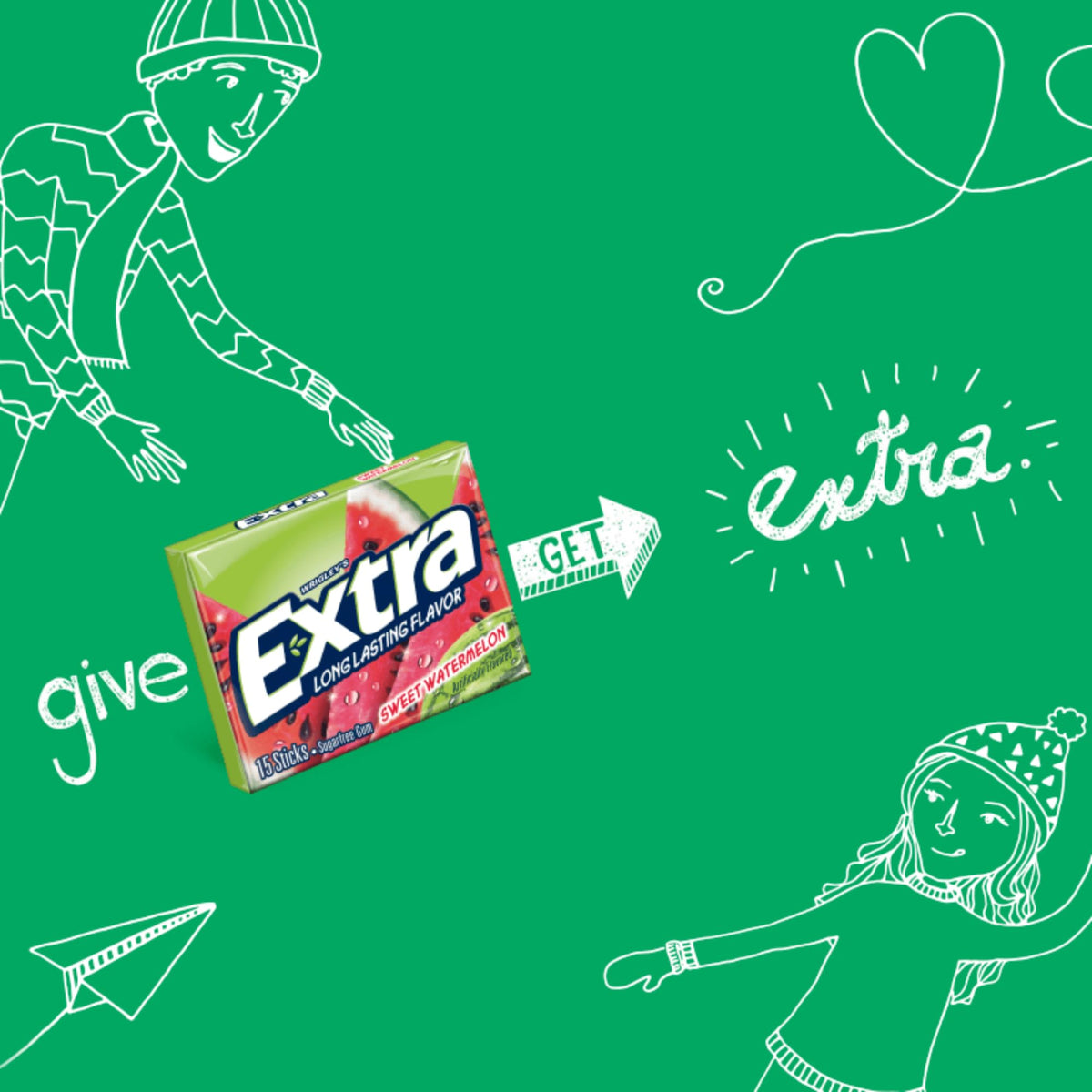 Extra Fruit Sensation Gum Watermelon sticks collection showcases bulk value for sharing