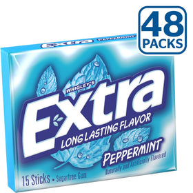 Individually wrapped Extra Peppermint gum sticks ready for sharing or solo use.