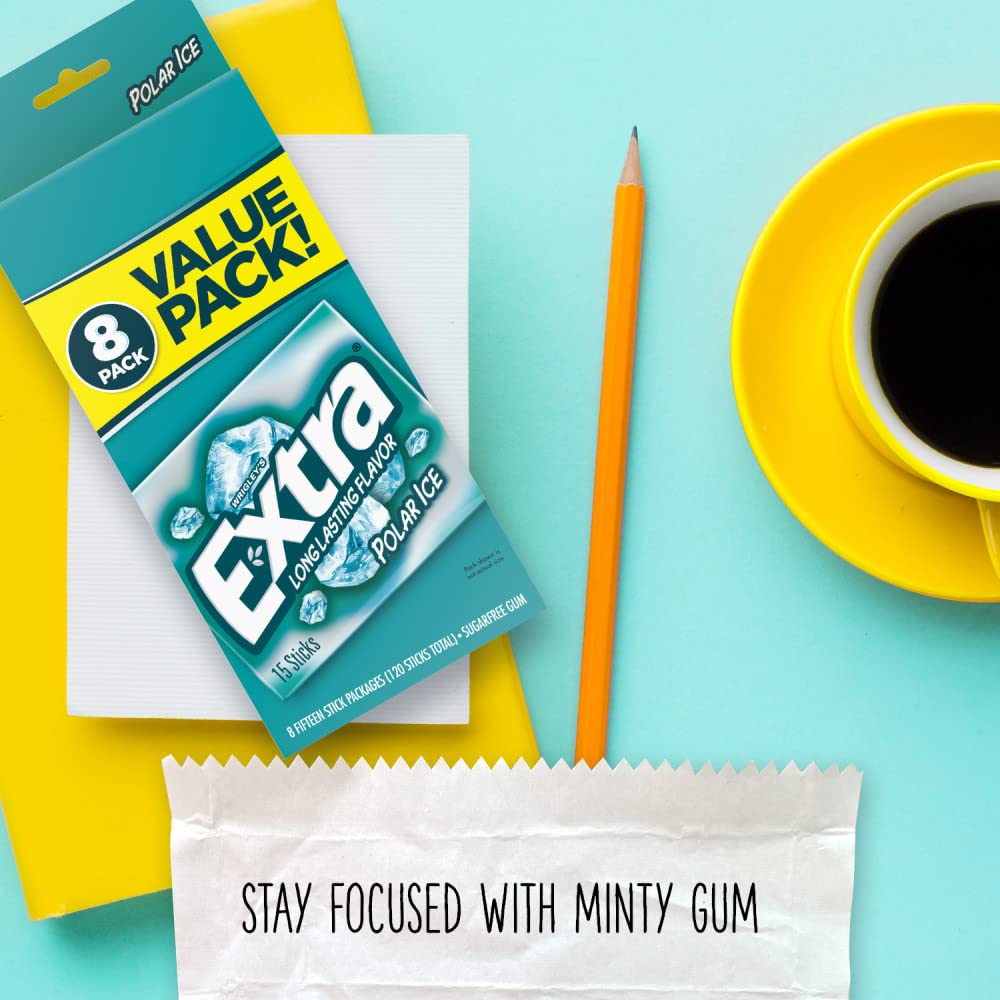 EXTRA Polar Ice gum front-view carton highlighting the bulk packaging