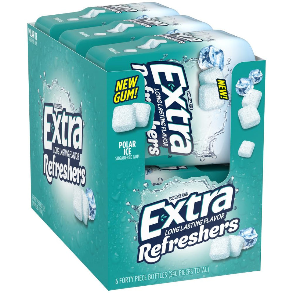 EXTRA Polar Ice gum with crystal shell delivers a crisp minty crunch