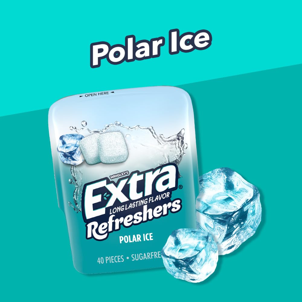 EXTRA Polar Ice gum on a desk for quick refreshment during work