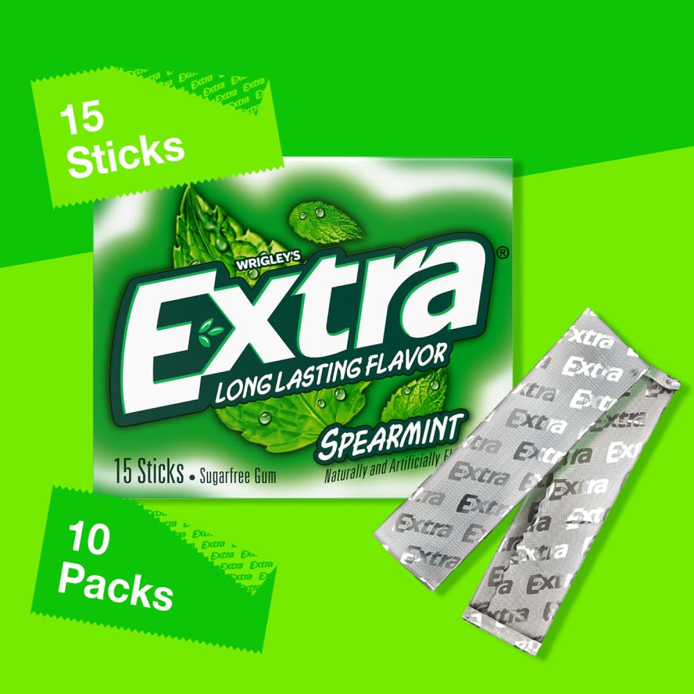 Extra Spearmint ten-pack box keeps you stocked for the week.