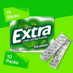 Extra Spearmint ten-pack box keeps you stocked for the week.
