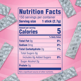 Extra Sugar Free Gum Classic Bubble color-foil appears travel-friendly