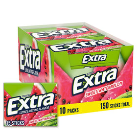Extra sugar free watermelon gum bulk box shows shareable freshness for on the go.