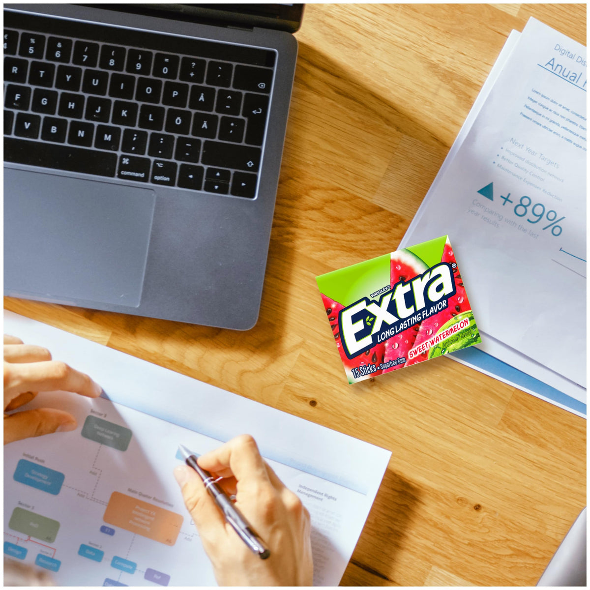 Travel friendly gum sticks fit pockets for quick refreshment on the go.