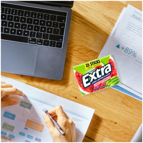 Extra Watermelon sugar-free gum keeps breath fresh during social moments