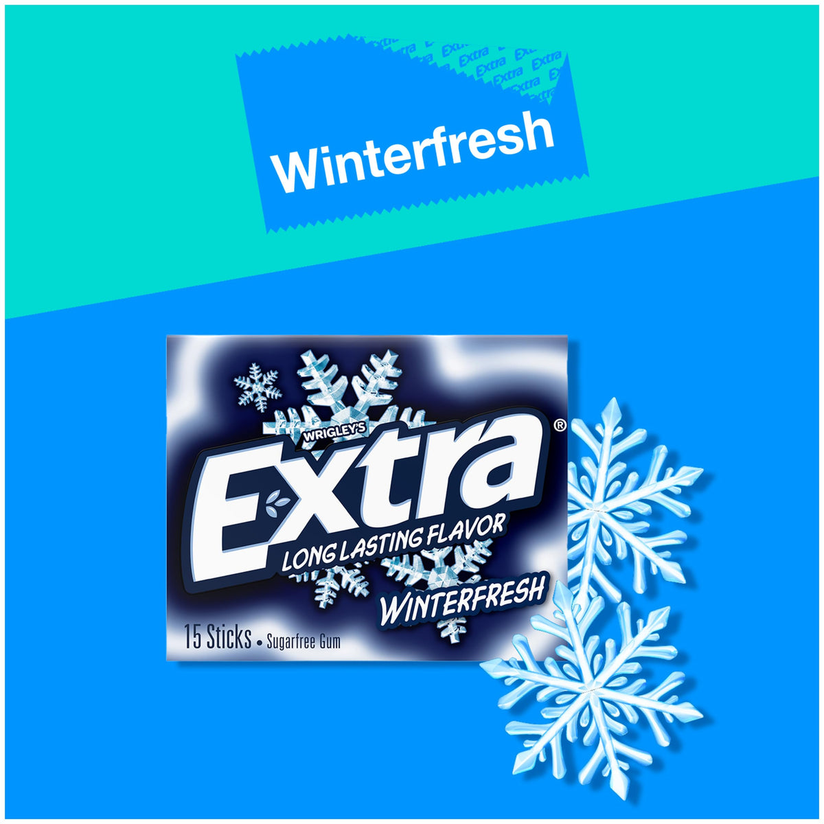 Extra Winterfresh 15-piece stick pack compact for on-the-go freshness