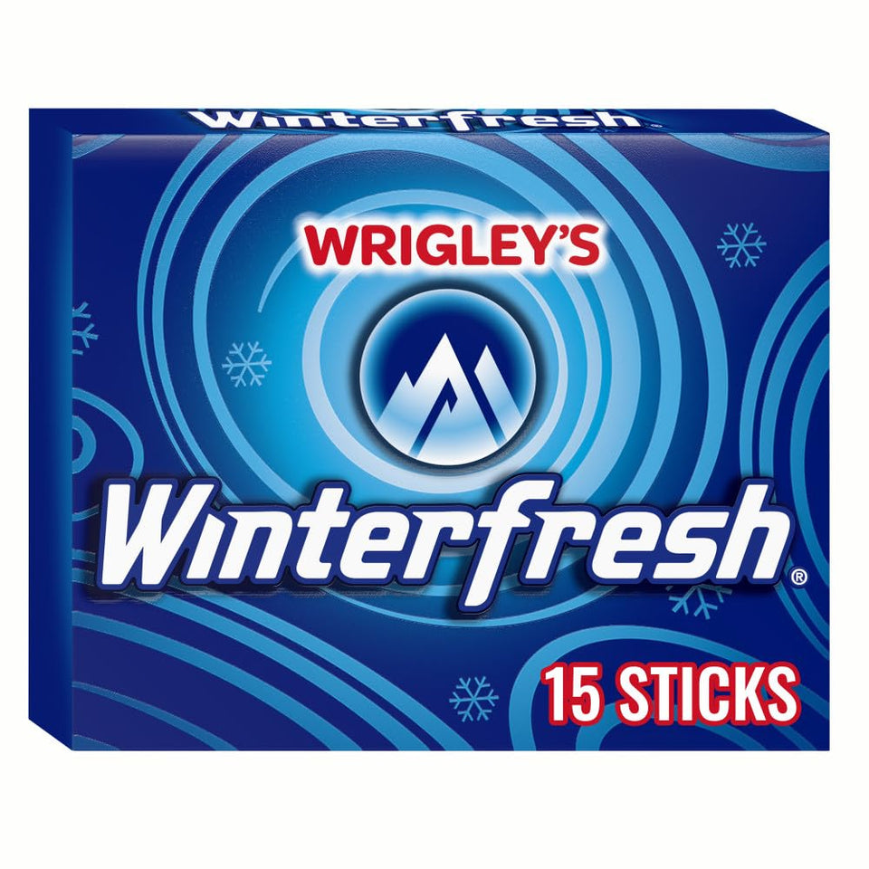 Extra Winterfresh gum 15-stick pack for on-the-go freshness.